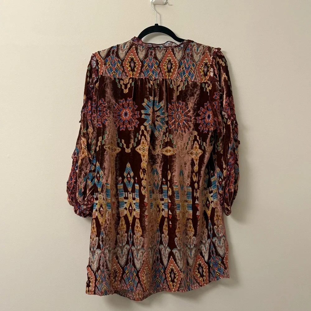 Johnny Was, Multicolor Velvet Blouse, Small, New w/ Tags